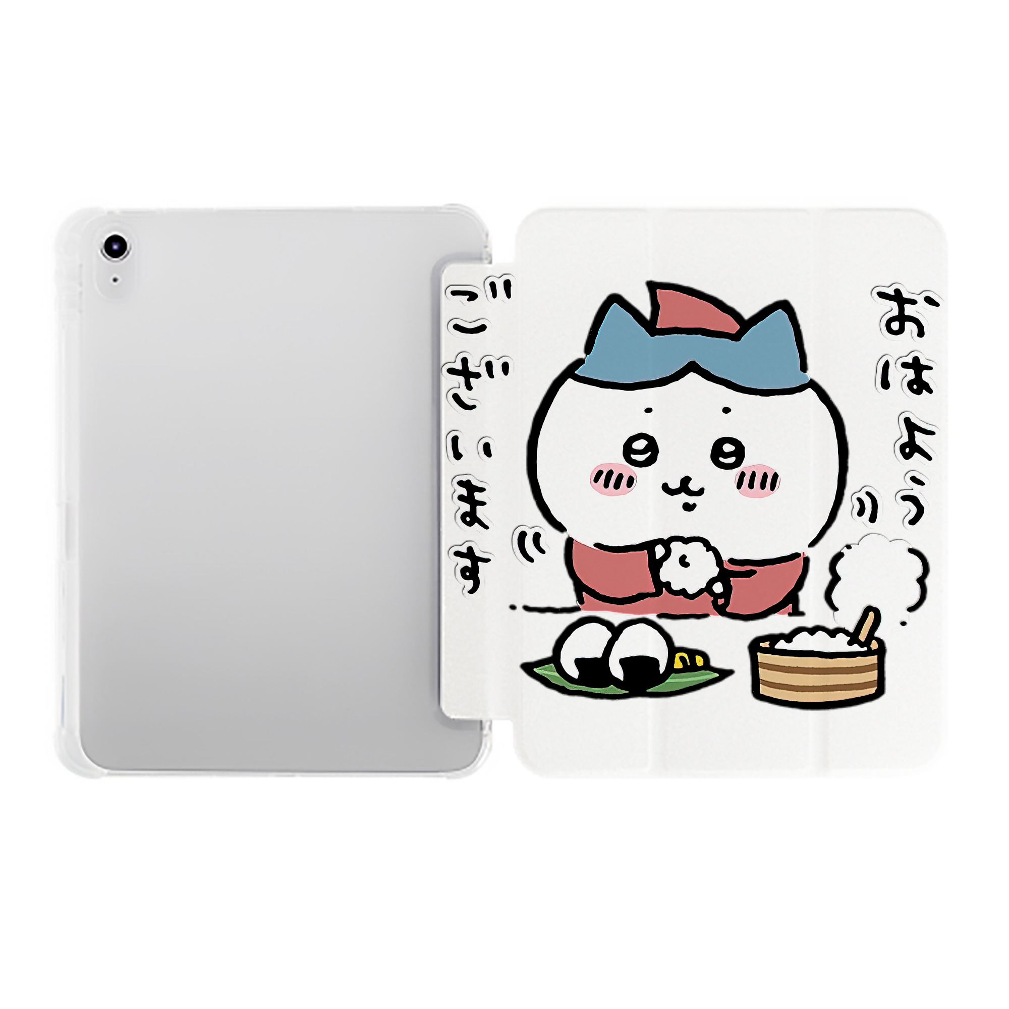 （画像用） ちいかわ ハチワレ Chii-kawa hachiware IPad ケース ペン収納付き 三つ折りスタンド PUレザー×シリコン 対応機種9.5/10.5/10.9インチ